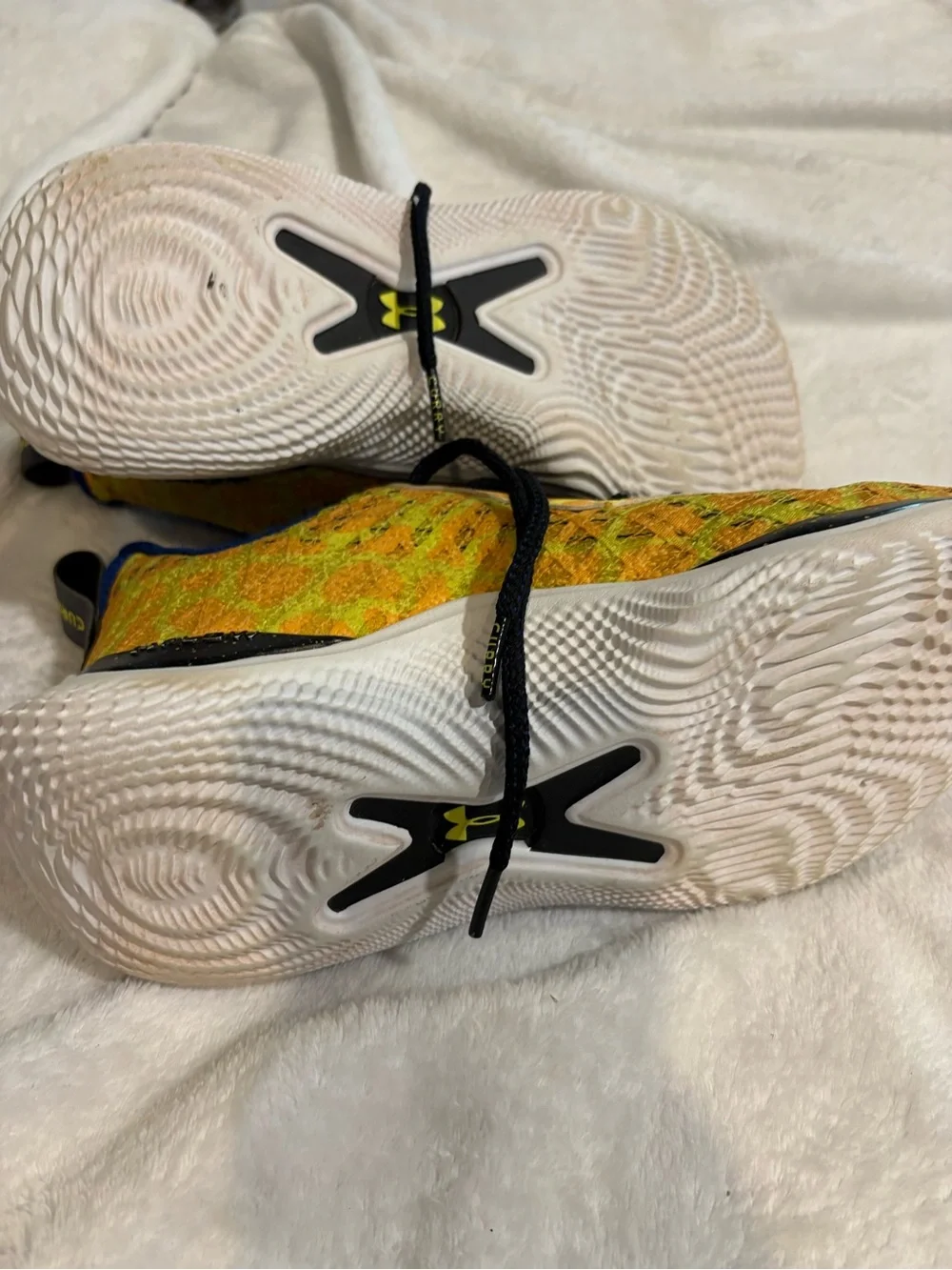 Under Armour Blue and Yellow Kids' Athletic Shoe